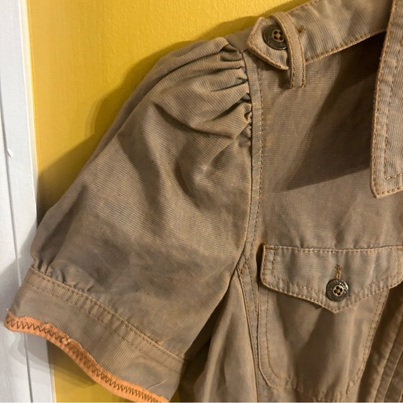 Peruvian Connection distressed tan khaki utility cargo dress size 4 - Picture 8 of 13
